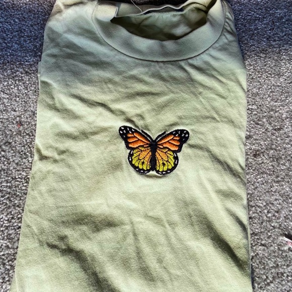 Brandy Melville Tops - Green Brandy Melville butterfly top